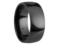 Black Zirconium Court Polished Wedding Ring 8.0mm, Size V, 2.0mm Wall