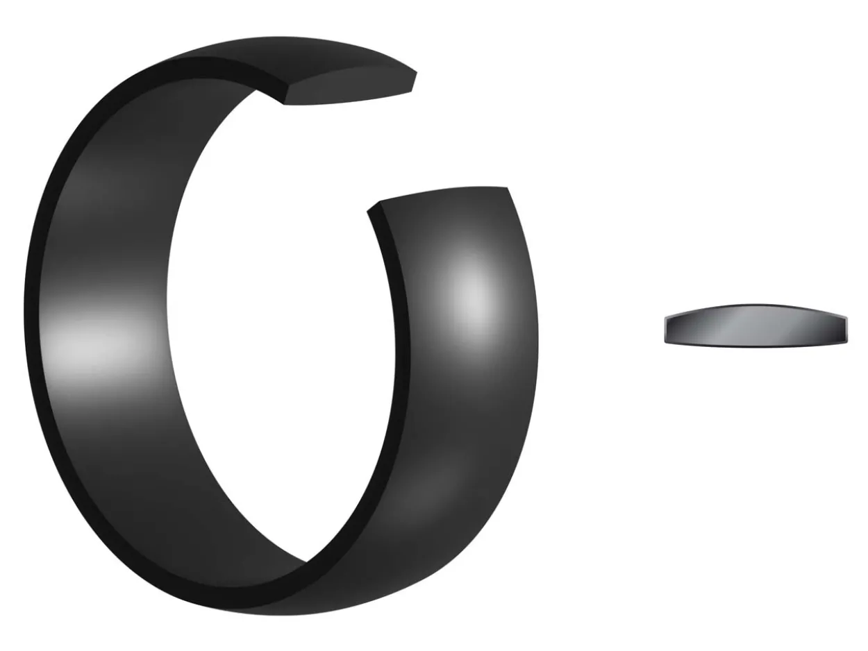 Black Zirconium Court Polished Wedding Ring 6.0mm, Size Z, 1.8mm Wall