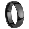 Black Zirconium Court Polished Wedding Ring 6.0mm, Size W, 1.8mm Wall