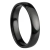 Black Zirconium Court Polished Wedding Ring 4.0mm, Size W, 1.6mm Wall