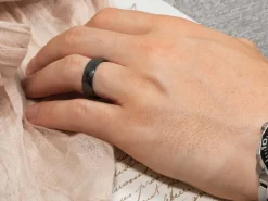 Black Zirconium Court Polished Wedding Ring 4.0mm, Size W, 1.6mm Wall