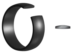 Black Zirconium Court Polished Wedding Ring 4.0mm, Size T, 1.6mm Wall