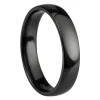 Black Zirconium Court Polished Wedding Ring 4.0mm, Size S, 1.6mm Wall