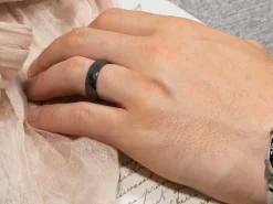 Black Zirconium Court Polished Wedding Ring 4.0mm, Size S, 1.6mm Wall