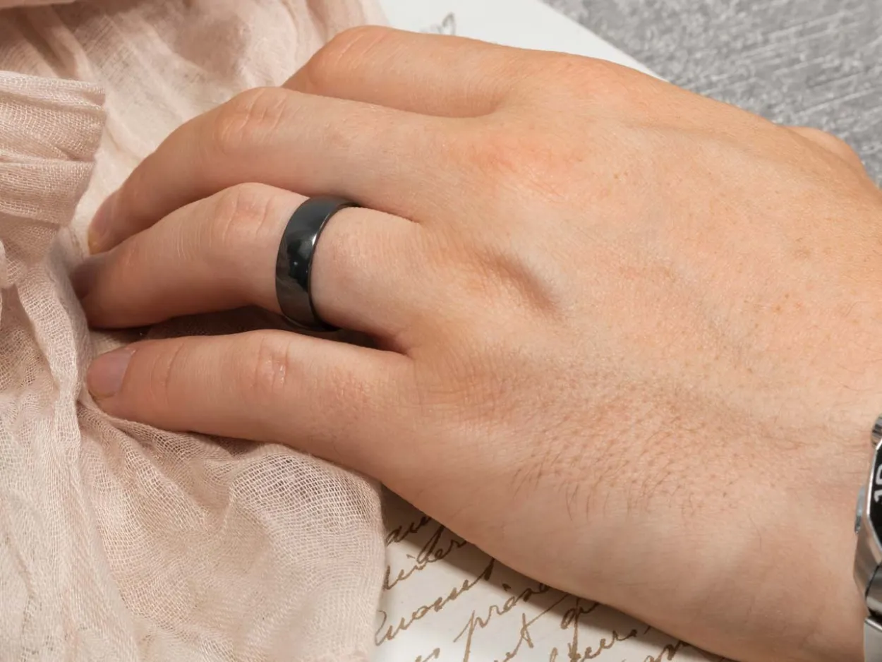 Black Zirconium Court Polished Wedding Ring 4.0mm, Size S, 1.6mm Wall