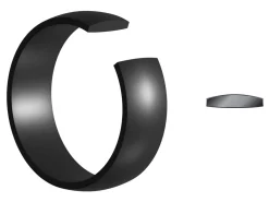 Black Zirconium Court Polished Wedding Ring 4.0mm, Size S, 1.6mm Wall