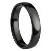 Black Zirconium Court Polished Wedding Ring 4.0mm, Size P, 1.6mm Wall