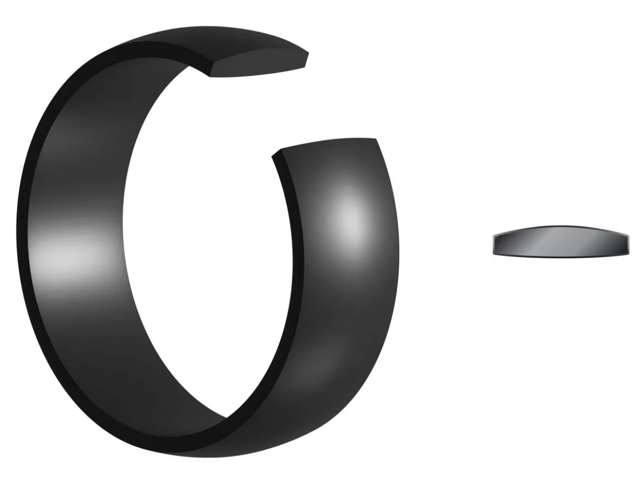 Black Zirconium Court Polished Wedding Ring 4.0mm, Size P, 1.6mm Wall