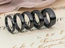 Black Zirconium Court Polished Wedding Ring 4.0mm, Size O, 1.6mm Wall