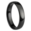 Black Zirconium Court Polished Wedding Ring 4.0mm, Size N, 1.6mm Wall