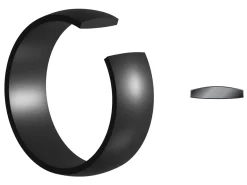Black Zirconium Court Polished Wedding Ring 4.0mm, Size L, 1.6mm Wall