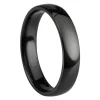 Black Zirconium Court Polished Wedding Ring 4.0mm, Size K, 1.6mm Wall