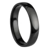 Black Zirconium Court Polished Wedding Ring 4.0mm, Size J, 1.6mm Wall