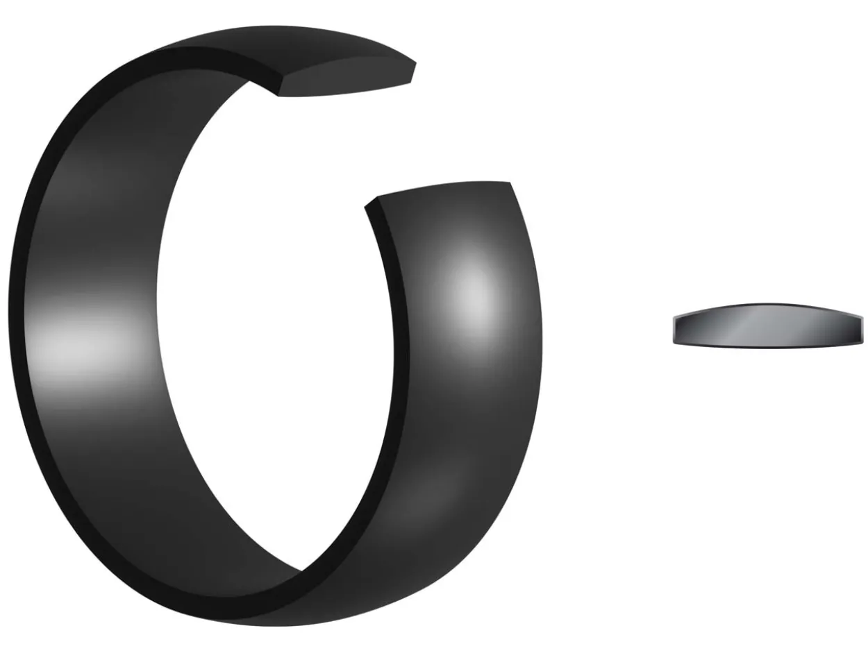 Black Zirconium Court Polished Wedding Ring 4.0mm, Size J, 1.6mm Wall