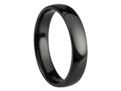 Black Zirconium Court Polished Wedding Ring 4.0mm, Size I, 1.6mm Wall