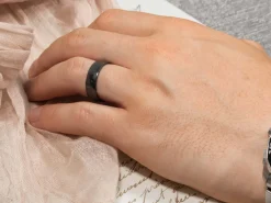 Black Zirconium Court Polished Wedding Ring 3.0mm, Size O, 1.6mm Wall