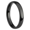 Black Zirconium Court Polished Wedding Ring 3.0mm, Size N, 1.6mm Wall