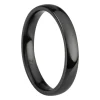 Black Zirconium Court Polished Wedding Ring 3.0mm, Size M, 1.6mm Wall
