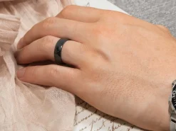 Black Zirconium Court Polished Wedding Ring 3.0mm, Size M, 1.6mm Wall