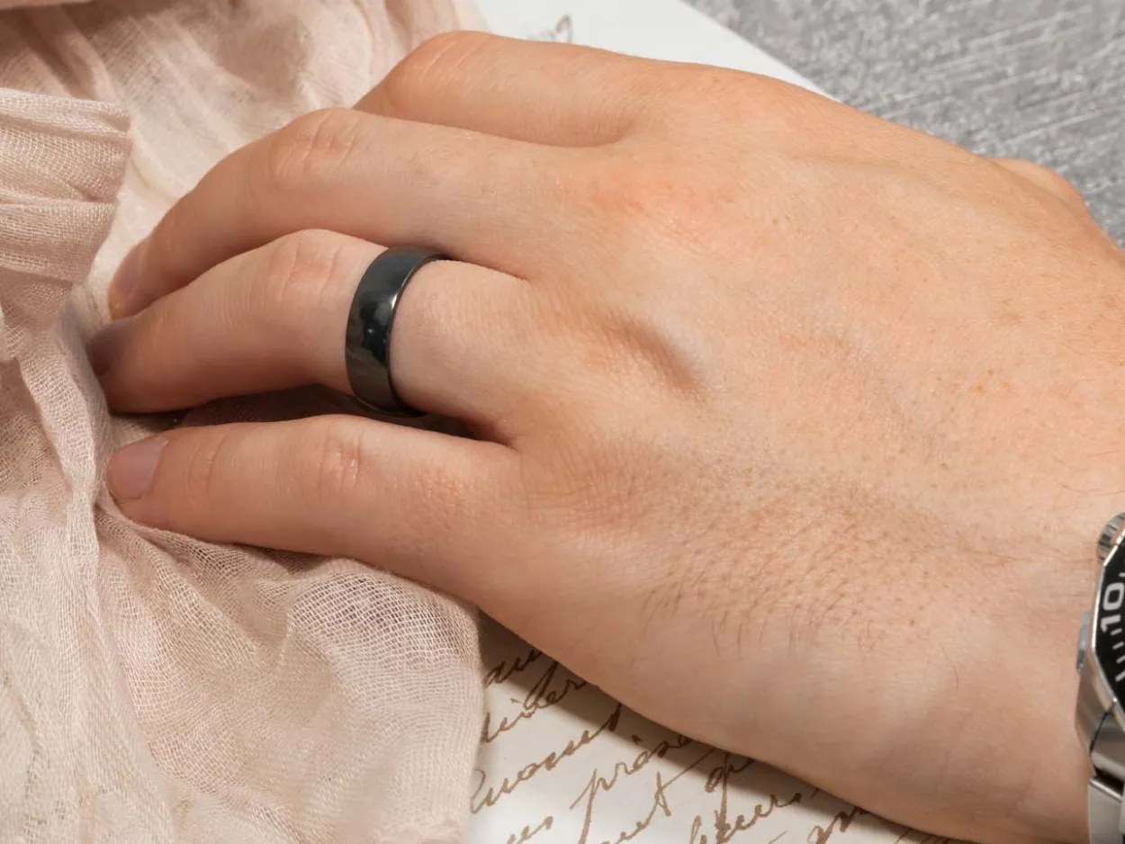 Black Zirconium Court Polished Wedding Ring 3.0mm, Size M, 1.6mm Wall