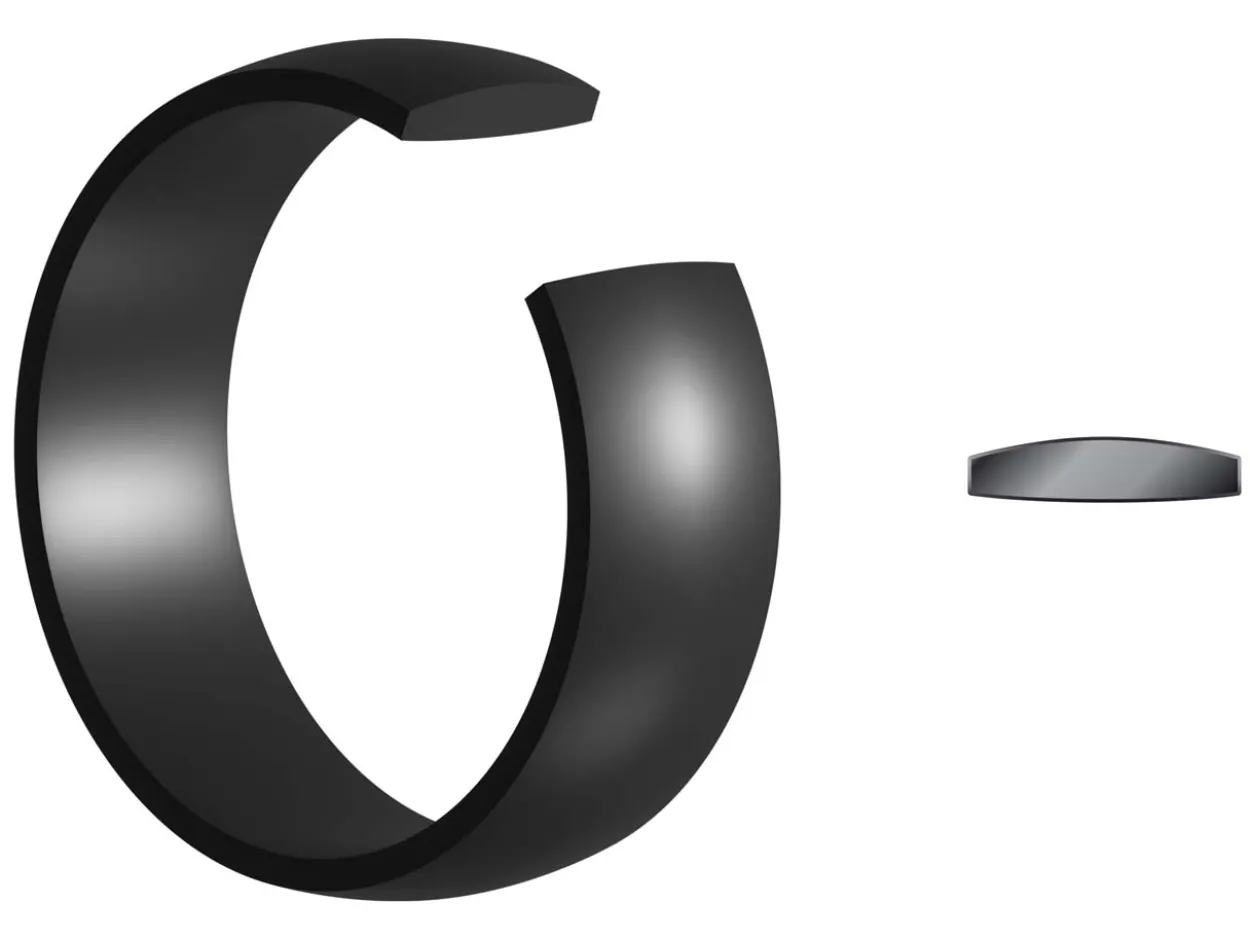 Black Zirconium Court Polished Wedding Ring 3.0mm, Size M, 1.6mm Wall