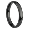 Black Zirconium Court Polished Wedding Ring 3.0mm, Size I, 1.6mm Wall
