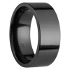 Black Zirconium Flat Court Easy Fit Polished Wedding Ring 8.0mm, Size X, 2.0mm Wall