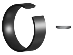 Black Zirconium Flat Court Easy Fit Polished Wedding Ring 8.0mm, Size X, 2.0mm Wall