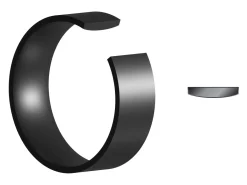 Black Zirconium Flat Court Easy Fit Polished Wedding Ring 5.0mm, Size T, 1.8mm Wall