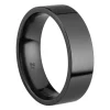 Black Zirconium Flat Court Easy Fit Polished Wedding Ring 6.0mm, Size R, 1.8mm Wall