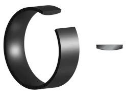 Black Zirconium Flat Court Easy Fit Polished Wedding Ring 6.0mm, Size R, 1.8mm Wall