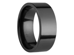 Black Zirconium Flat Court Easy Fit Polished Wedding Ring 8.0mm, Size Z, 2.0mm Wall