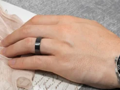 Black Zirconium Flat Court Easy Fit Polished Wedding Ring 8.0mm, Size Z, 2.0mm Wall