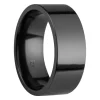 Black Zirconium Flat Court Easy Fit Polished Wedding Ring 8.0mm, Size V, 2.0mm Wall