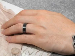 Black Zirconium Flat Court Easy Fit Polished Wedding Ring 6.0mm, Size Z, 1.8mm Wall