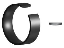 Black Zirconium Flat Court Easy Fit Polished Wedding Ring 6.0mm, Size W, 1.8mm Wall