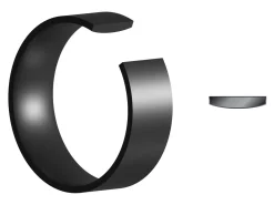 Black Zirconium Flat Court Easy Fit Polished Wedding Ring 6.0mm, Size V, 1.8mm Wall