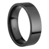 Black Zirconium Flat Court Easy Fit Polished Wedding Ring 6.0mm, Size S, 1.8mm Wall