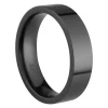 Black Zirconium Flat Court Easy Fit Polished Wedding Ring 5.0mm, Size W, 1.8mm Wall
