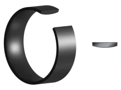 Black Zirconium Flat Court Easy Fit Polished Wedding Ring 3.0mm, Size L, 1.6mm Wall