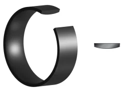 Black Zirconium Flat Court Easy Fit Polished Wedding Ring 3.0mm, Size K, 1.6mm Wall
