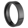 Black Zirconium Flat Court Easy Fit Polished Wedding Ring 5.0mm, Size J, 1.8mm Wall