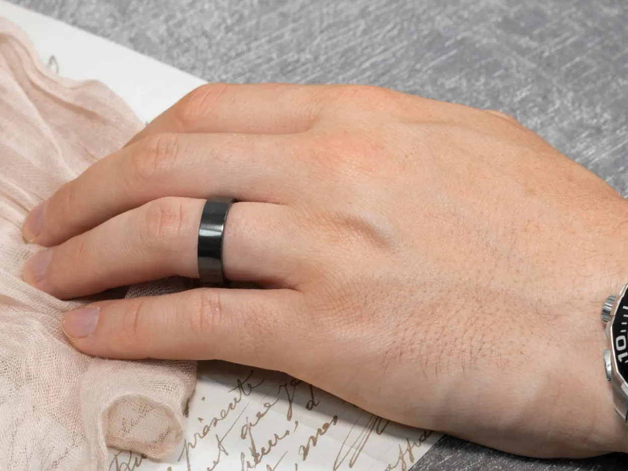 Black Zirconium Flat Court Easy Fit Polished Wedding Ring 4.0mm, Size Z, 1.6mm Wall