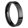 Black Zirconium Flat Court Easy Fit Polished Wedding Ring 4.0mm, Size V, 1.6mm Wall