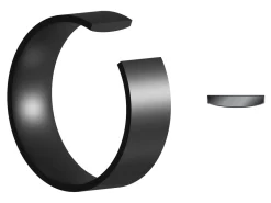 Black Zirconium Flat Court Easy Fit Polished Wedding Ring 4.0mm, Size V, 1.6mm Wall