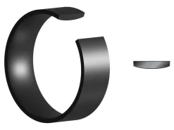 Black Zirconium Flat Court Easy Fit Polished Wedding Ring 4.0mm, Size U, 1.6mm Wall