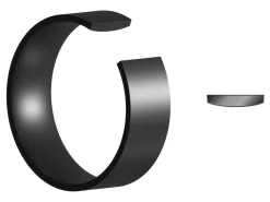 Black Zirconium Flat Court Easy Fit Polished Wedding Ring 4.0mm, Size S, 1.6mm Wall