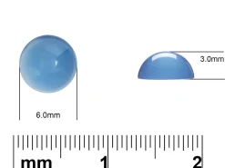 Blue Agate Round Cabochon 6mm