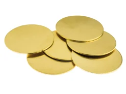 Brass Discs Round Pack of 6, 31.7mm