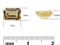 Citrine, Octagon, 7x5mm